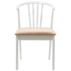 vidaXL Dining Chair 2 pcs Solid Rubberwood White and Brown 5