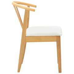vidaXL Dining Chair 2 pcs Solid Rubberwood Natural and White 6