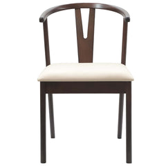 vidaXL Dining Chair 2 pcs Solid Rubber Wood Light Brown and Light 5