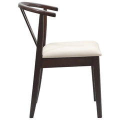 vidaXL Dining Chair 2 pcs Solid Rubber Wood Light Brown and Light 6