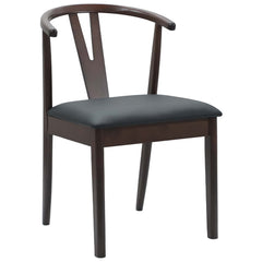 vidaXL Dining Chair 2 pcs Solid Rubber Wood Light Brown and Black 4