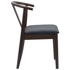 vidaXL Dining Chair 2 pcs Solid Rubber Wood Light Brown and Black 6