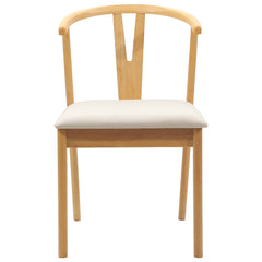 vidaXL Dining Chair 2 pcs Solid Rubber Wood Natural and Light 5