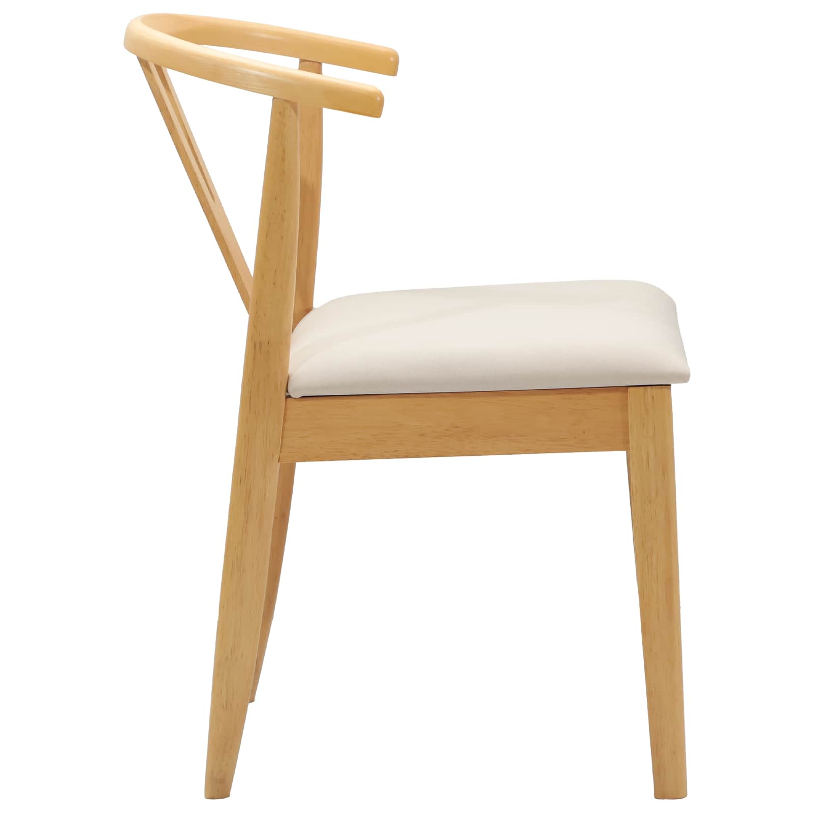 vidaXL Dining Chair 2 pcs Solid Rubber Wood Natural and Light 6