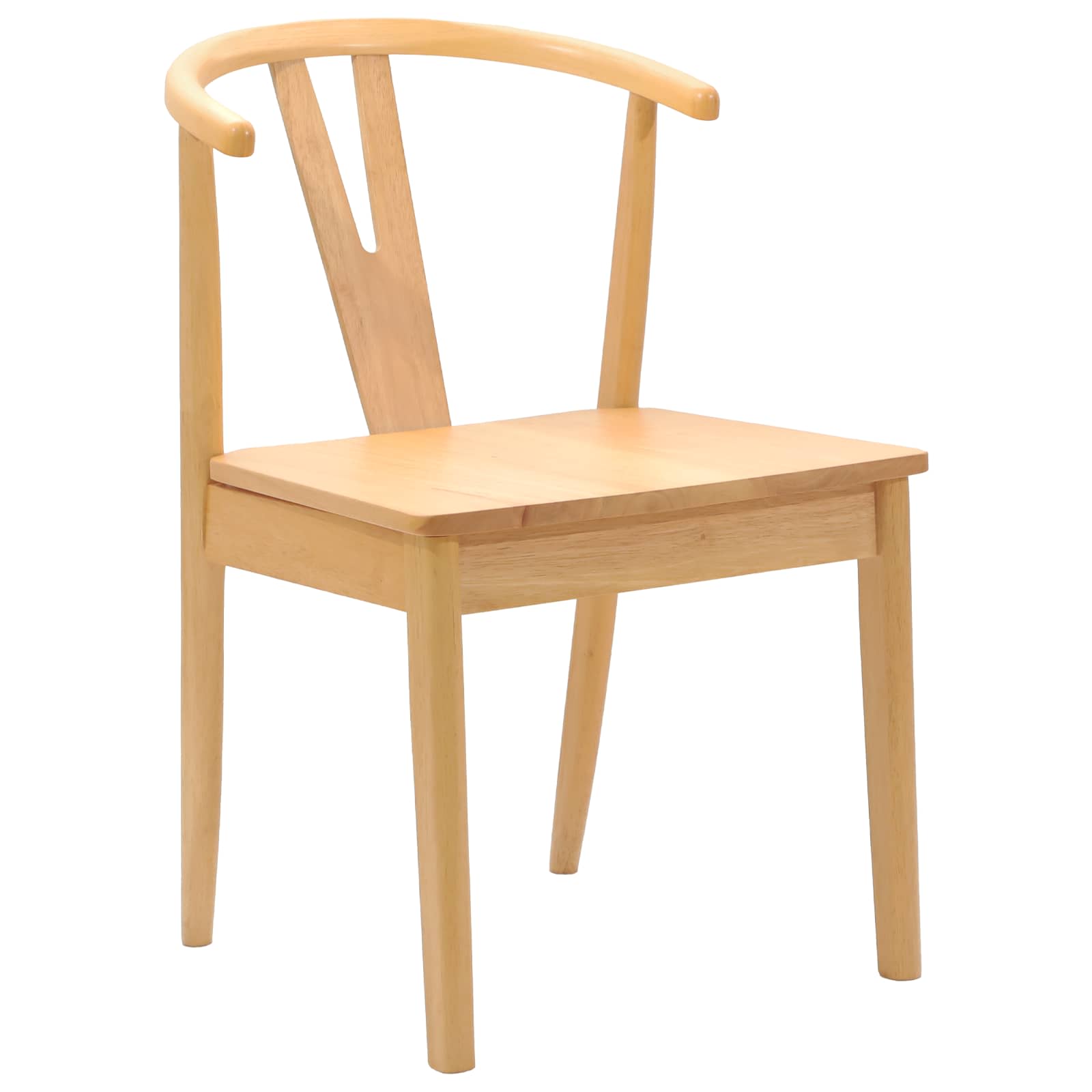 vidaXL Dining Chair 2 pcs Solid Rubber Wood Natural 4