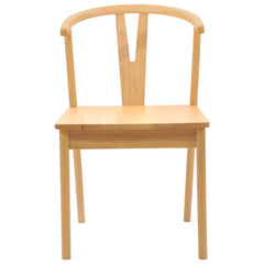 vidaXL Dining Chair 2 pcs Solid Rubber Wood Natural 5