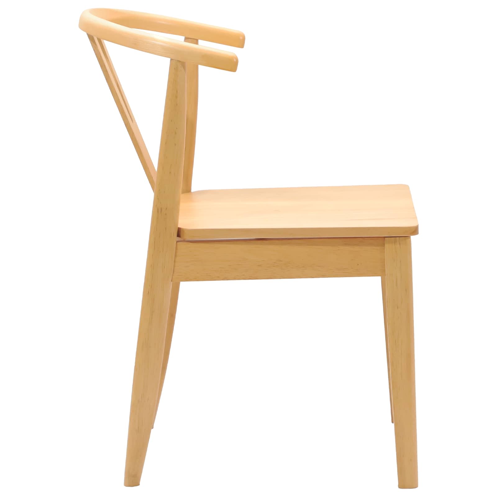 vidaXL Dining Chair 2 pcs Solid Rubber Wood Natural 6