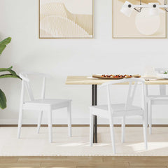 vidaXL Dining Chair 2 pcs Solid Rubber Wood White and White 1