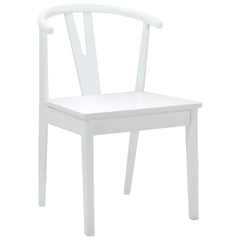 vidaXL Dining Chair 2 pcs Solid Rubber Wood White and White 4