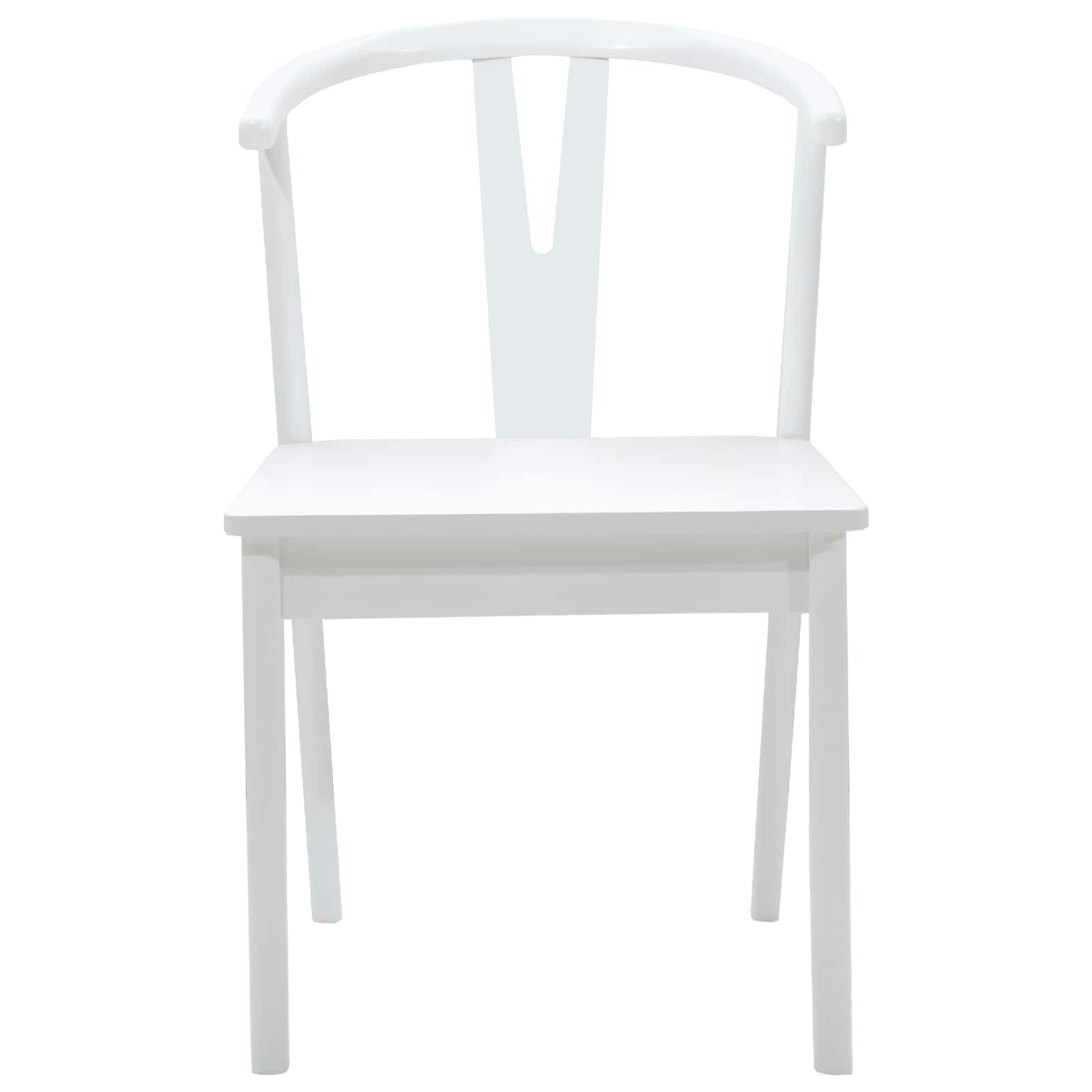 vidaXL Dining Chair 2 pcs Solid Rubber Wood White and White 5