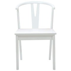 vidaXL Dining Chair 2 pcs Solid Rubber Wood White and White 5