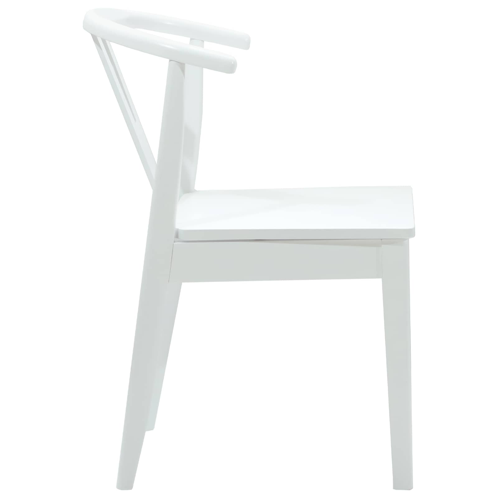 vidaXL Dining Chair 2 pcs Solid Rubber Wood White and White 6
