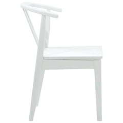 vidaXL Dining Chair 2 pcs Solid Rubber Wood White and White 6