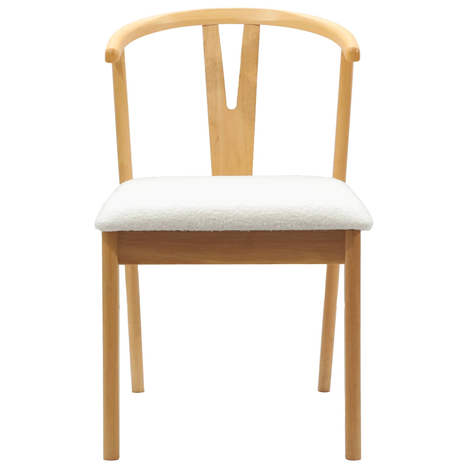 vidaXL Dining Chair 2 pcs Solid Rubber Wood Natural and Light 5