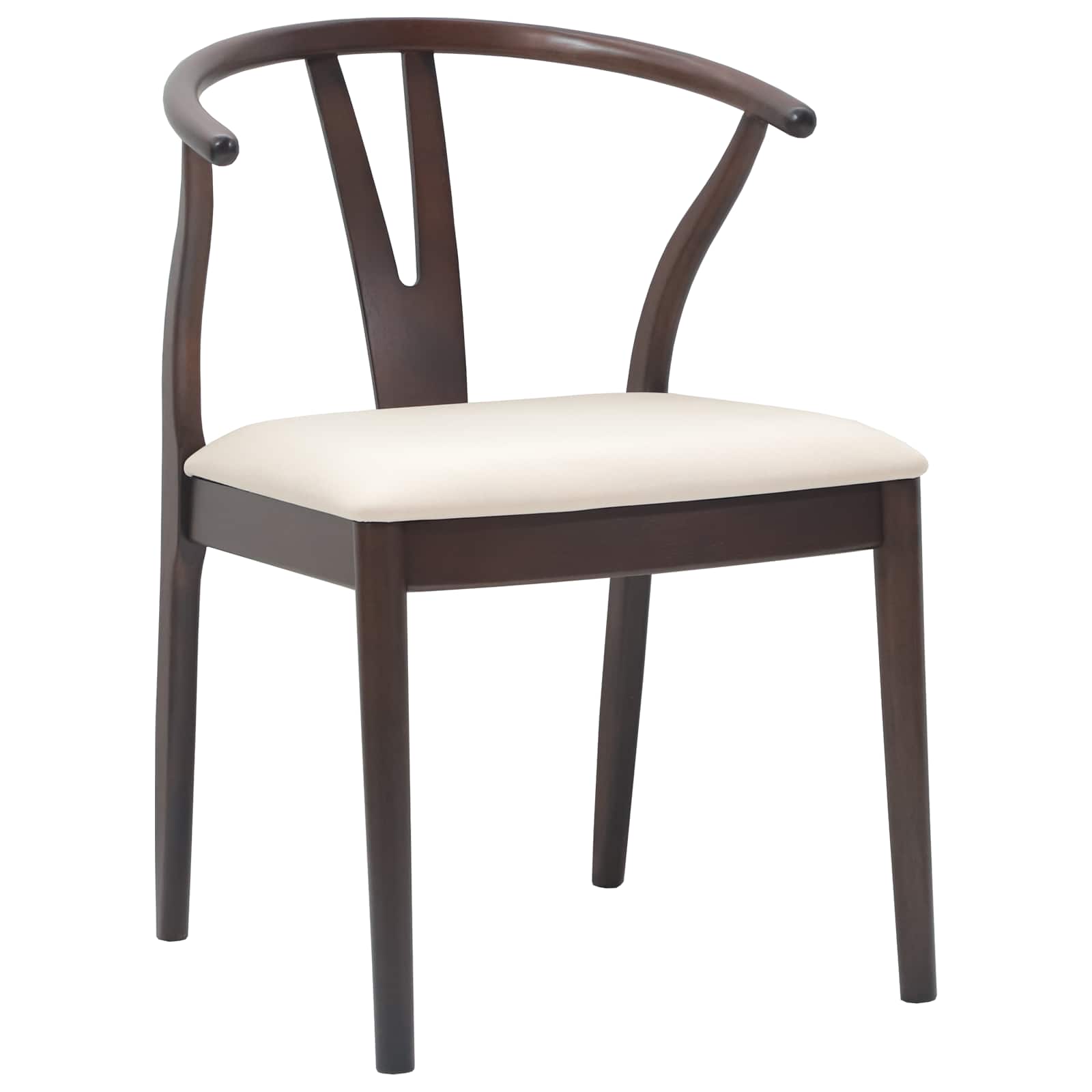 vidaXL Dining Chair 2 pcs Solid Rubber Wood Light Brown and Light 4