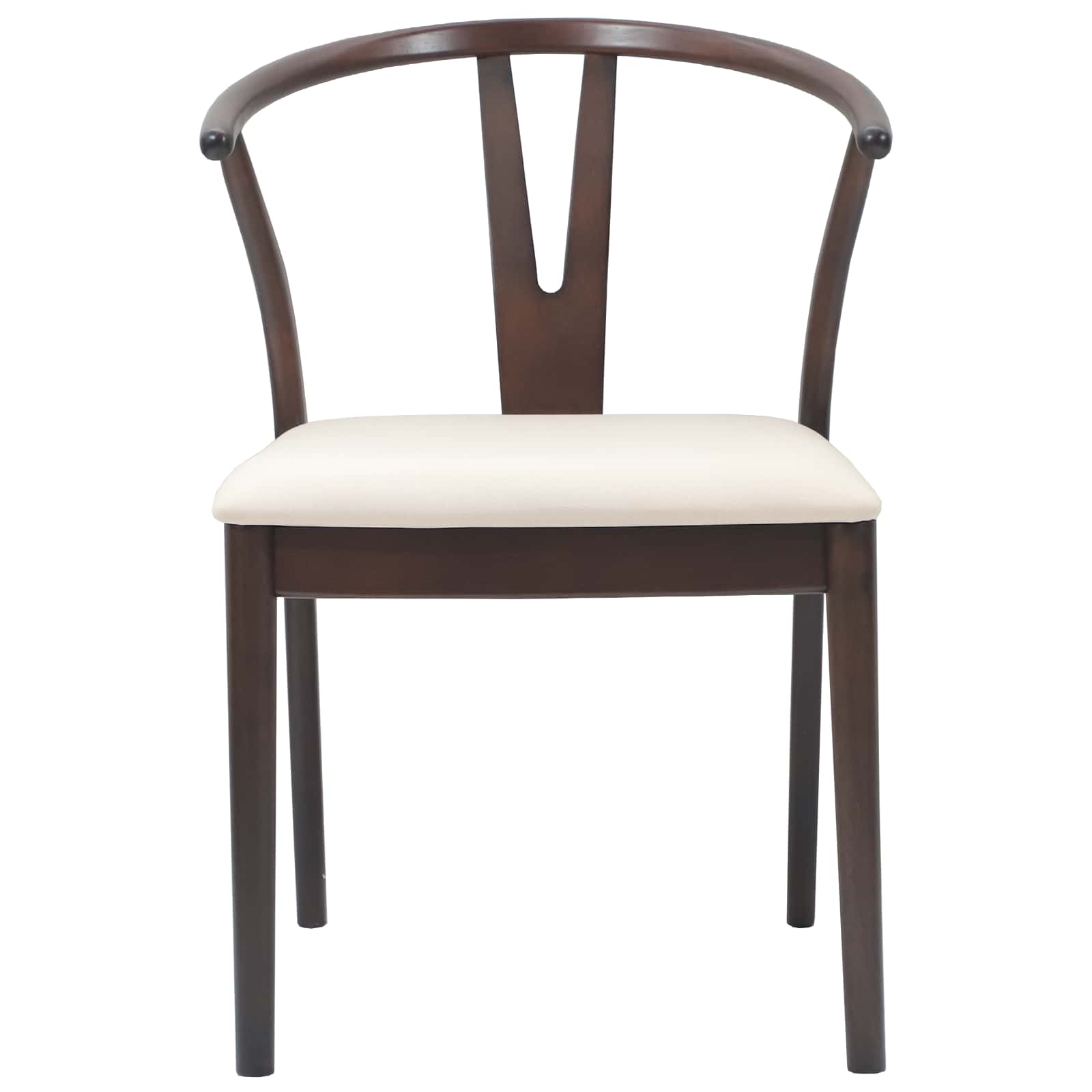 vidaXL Dining Chair 2 pcs Solid Rubber Wood Light Brown and Light 5
