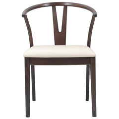 vidaXL Dining Chair 2 pcs Solid Rubber Wood Light Brown and Light 5
