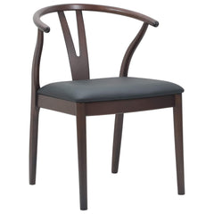 vidaXL Dining Chair 2 pcs Solid Rubber Wood Light Brown and Black 4