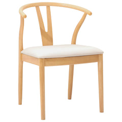 vidaXL Dining Chair 2 pcs Solid Rubber Wood Natural and Light 4