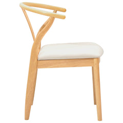 vidaXL Dining Chair 2 pcs Solid Rubber Wood Natural and Light 6