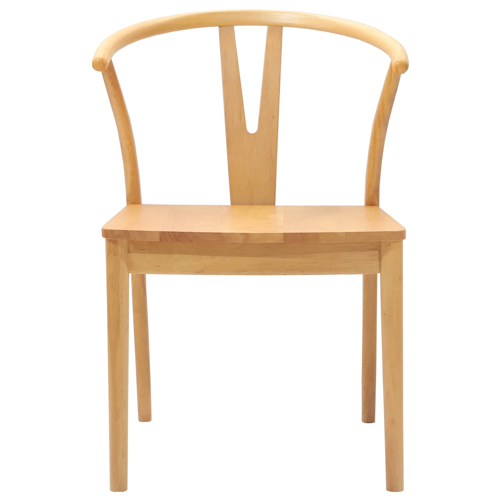 vidaXL Dining Chair 2 pcs Solid Rubber Wood Natural 54.5 x 58 x 77 cm 5