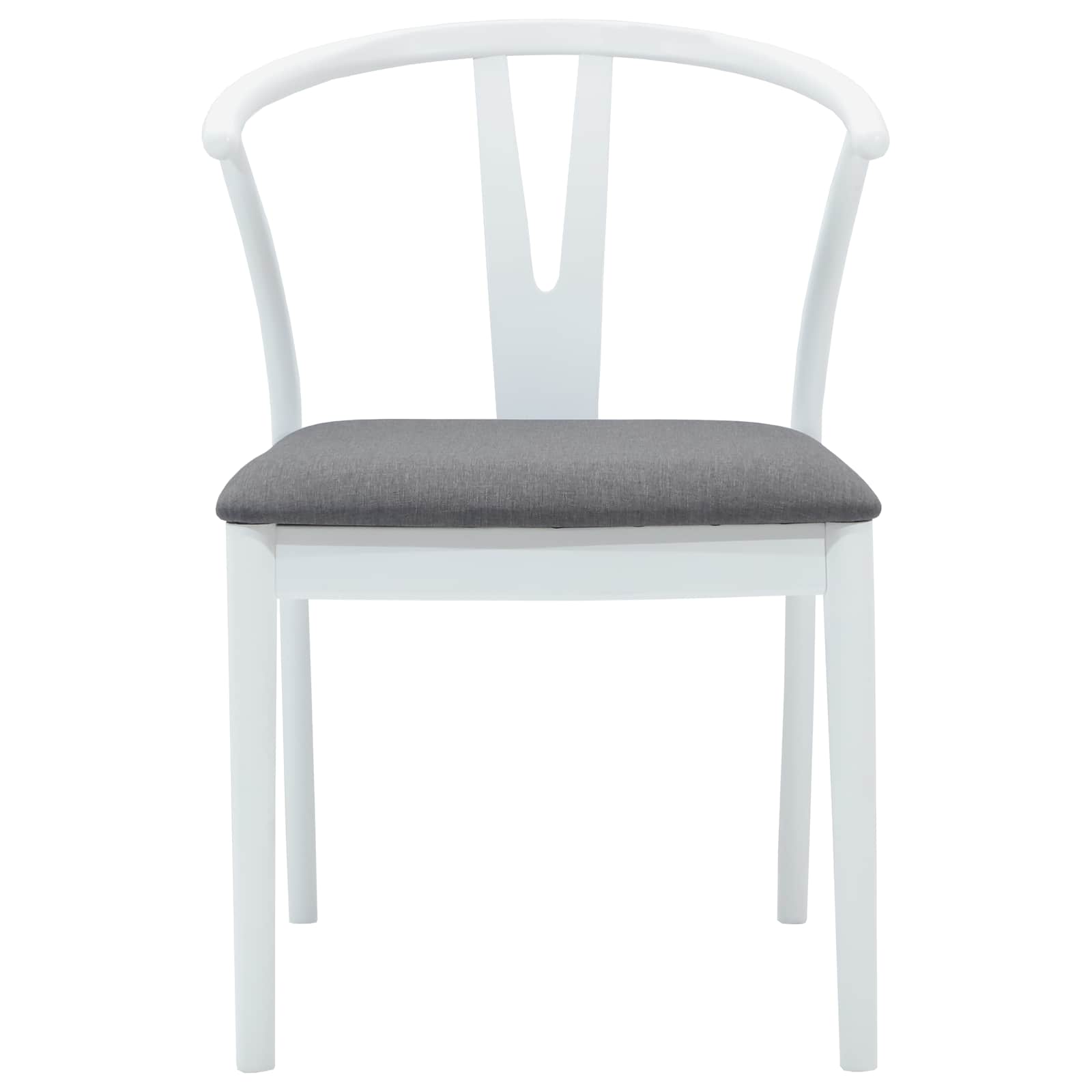 vidaXL Dining Chair 2 pcs Solid Rubber Wood White and Grey 5