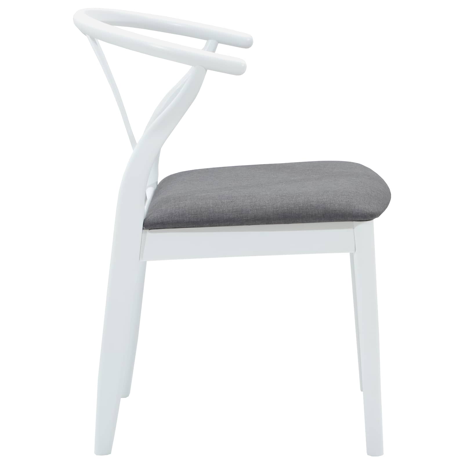 vidaXL Dining Chair 2 pcs Solid Rubber Wood White and Grey 6