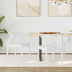 vidaXL Dining Chair 2 pcs Solid Rubber Wood White and White 1