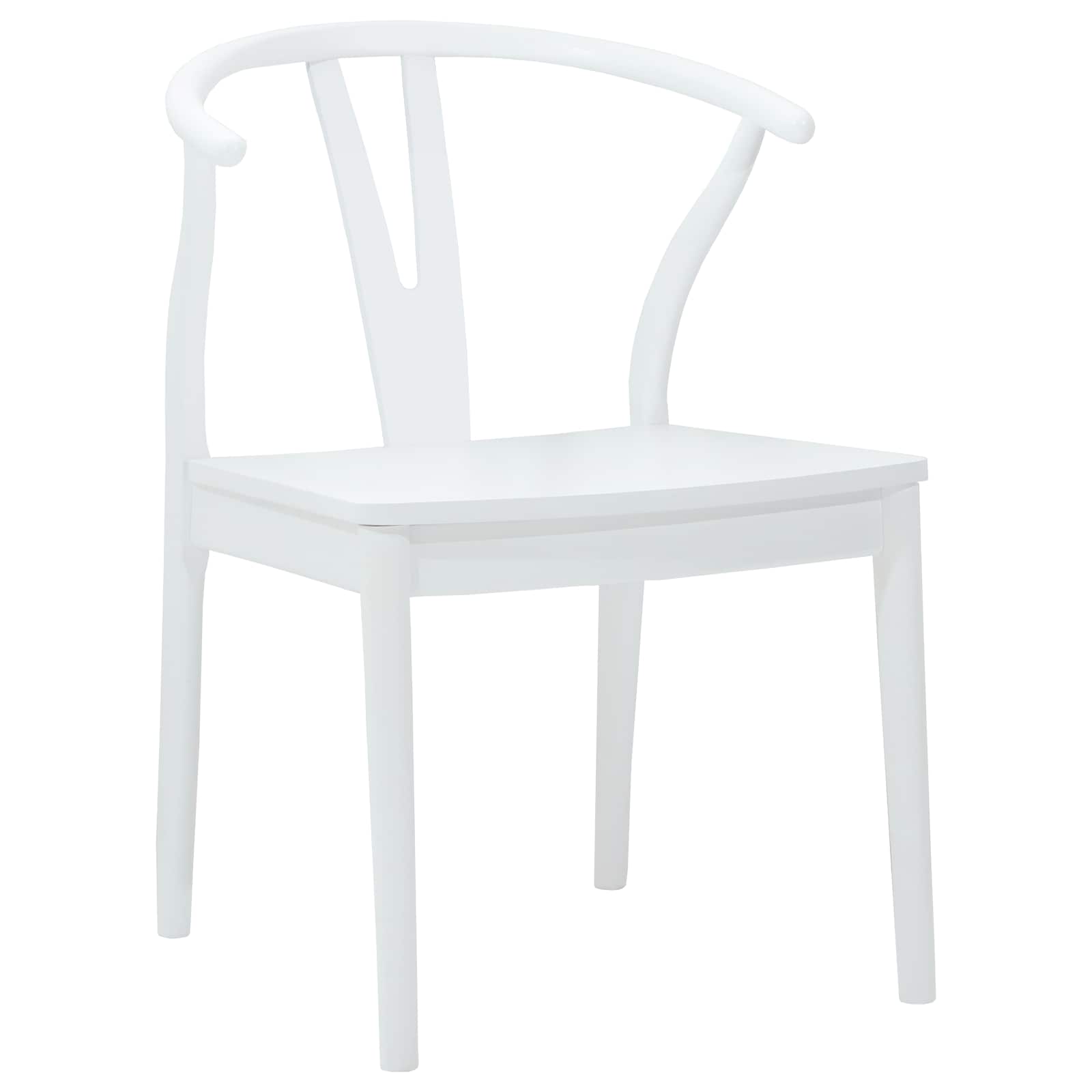 vidaXL Dining Chair 2 pcs Solid Rubber Wood White and White 4