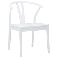 vidaXL Dining Chair 2 pcs Solid Rubber Wood White and White 4