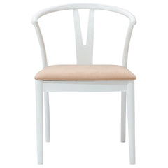 vidaXL Dining Chair 2 pcs Solid Rubber Wood White and Brown 5
