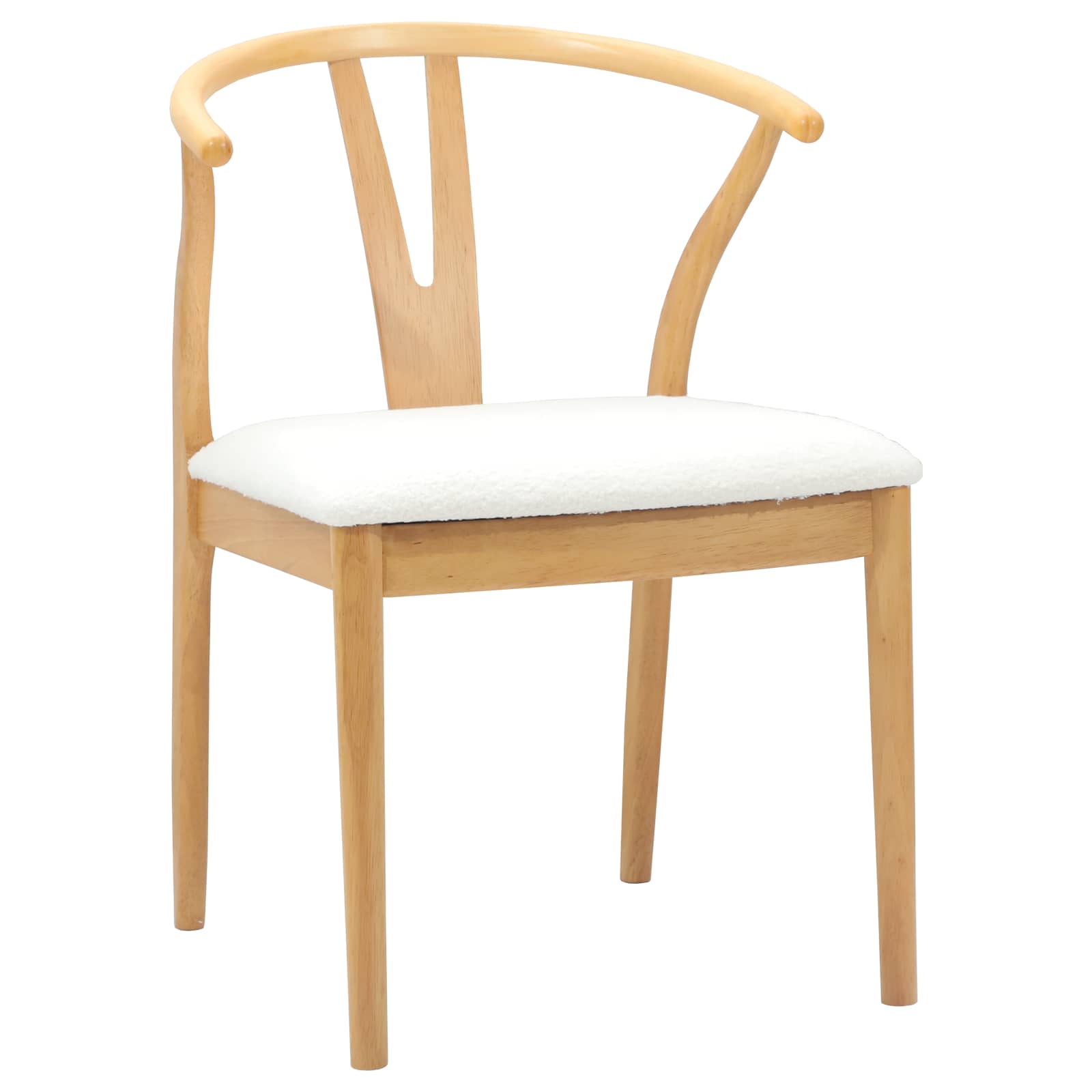 vidaXL Dining Chair 2 pcs Solid Rubber Wood Natural and Light 4