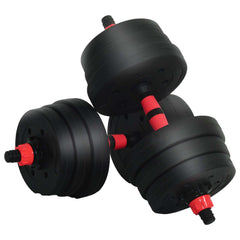 vidaXL 2-in-1 Dumbbell Barbell Set 20 kg Black and Red 4