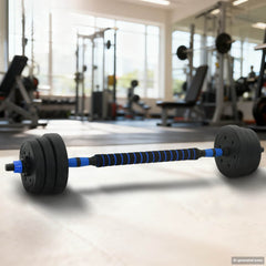 vidaXL 2-in-1 Dumbbell Barbell Set 20 kg Black and Blue 1