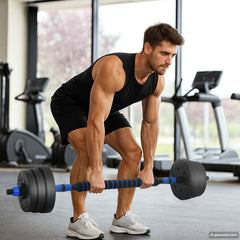 vidaXL 2-in-1 Dumbbell Barbell Set 20 kg Black and Blue 3