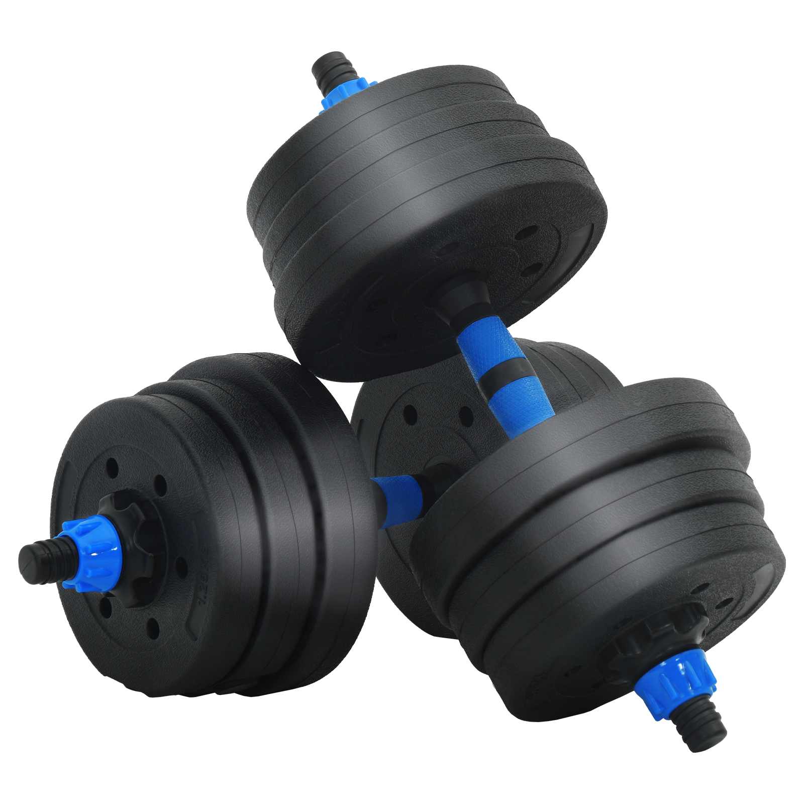 vidaXL 2-in-1 Dumbbell Barbell Set 20 kg Black and Blue 4