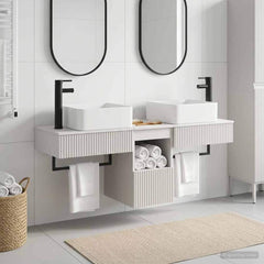 Bathroom Cabinet Set 3 pcs 136 x 35 x 80 cm White