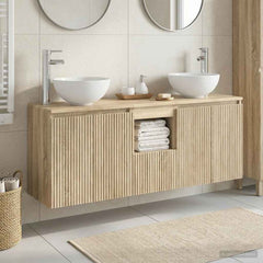 Wall-mounted Bathroom Cabinet Set 3 pcs Sonoma oak
