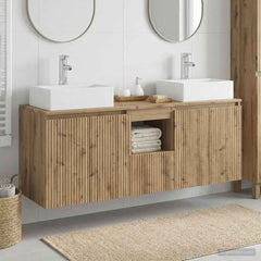 Bathroom Cabinet Set 3 pcs 129 x 41 x 79.5 cm Artisan oak