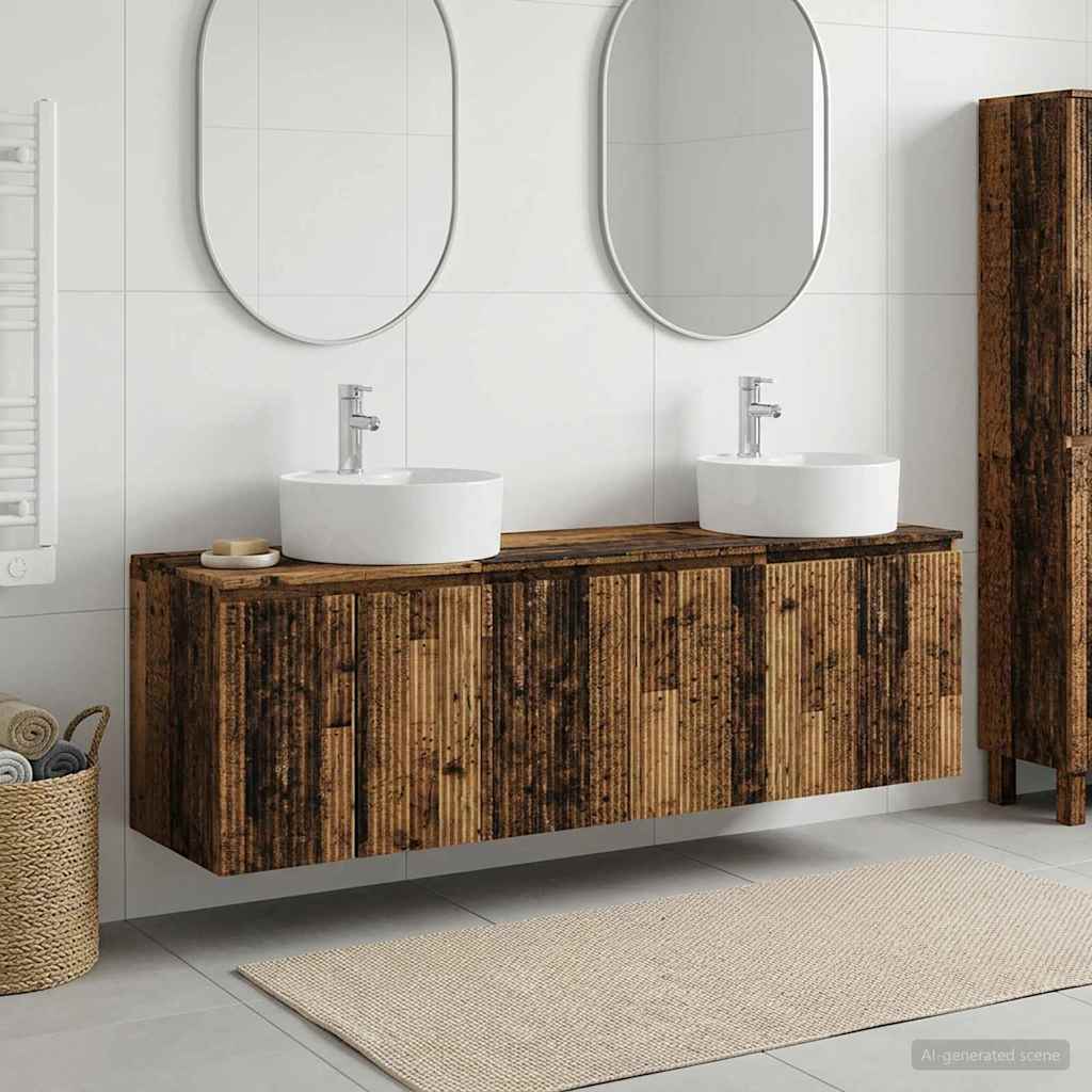 Bathroom Cabinet Set 3 pcs 161.5 x 44.5 x 82 cm Old wood
