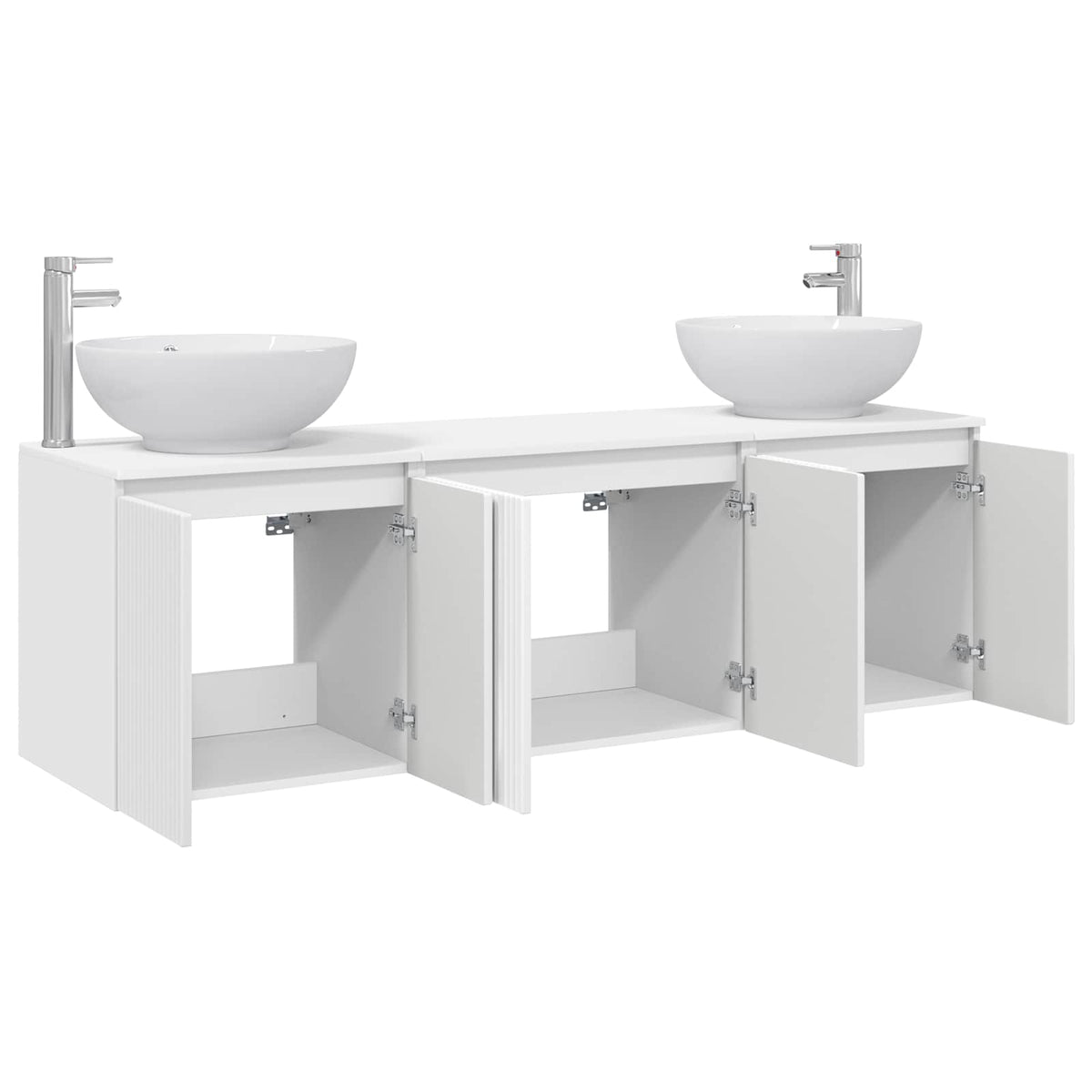 Bathroom Cabinet Set 3 pcs 161.5 x 44.5 x 80 cm White