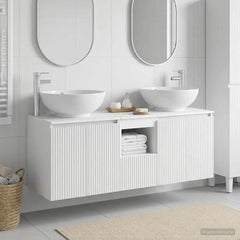 Bathroom Cabinet Set 3 pcs 129 x 44.5 x 80 cm White
