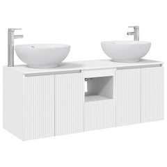 Bathroom Cabinet Set 3 pcs 129 x 44.5 x 80 cm White