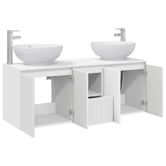 Bathroom Cabinet Set 3 pcs 129 x 44.5 x 80 cm White