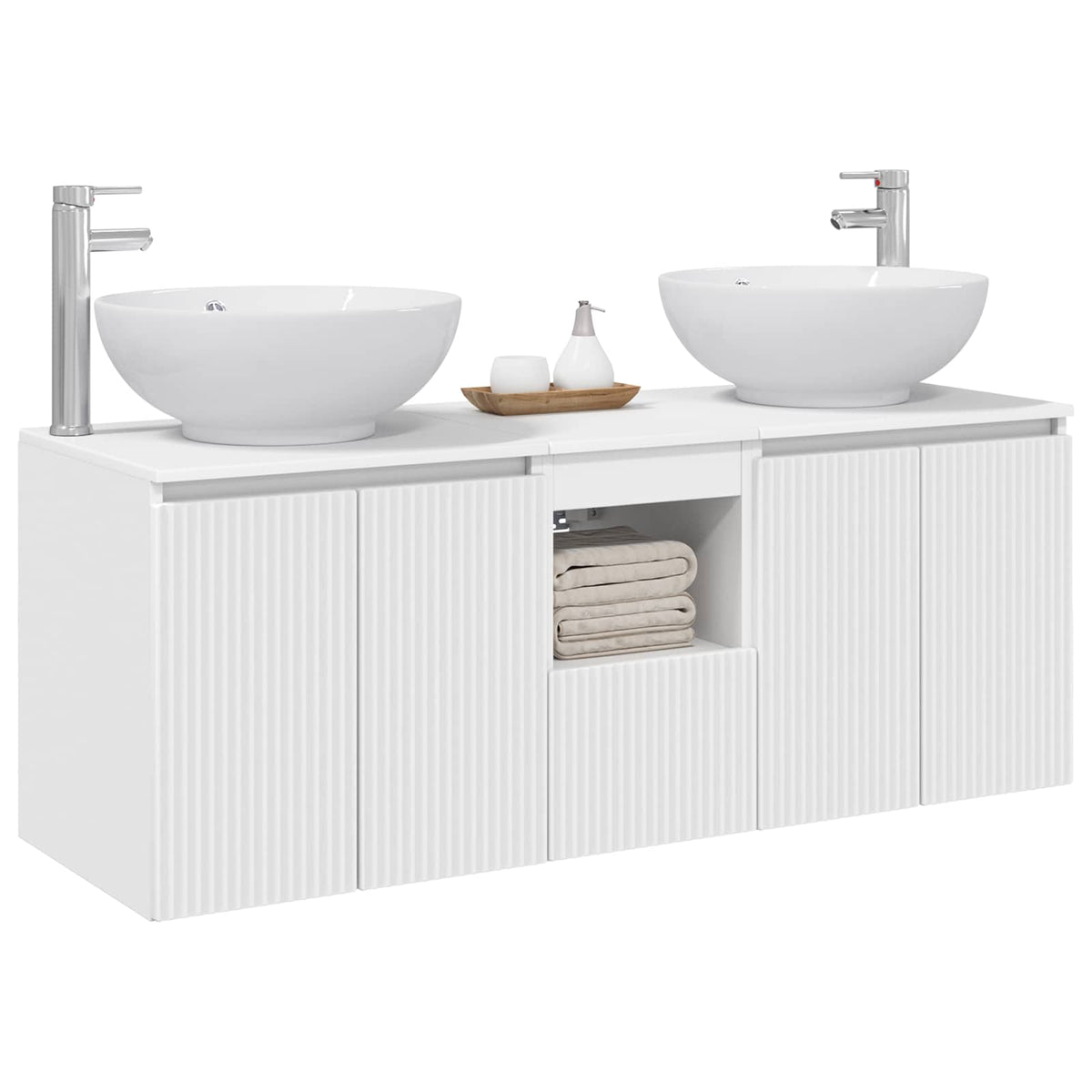 Bathroom Cabinet Set 3 pcs 129 x 44.5 x 80 cm White