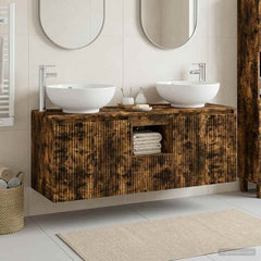 Bathroom Cabinet Set 3 pcs 129 x 44.5 x 80 cm Smoked oak