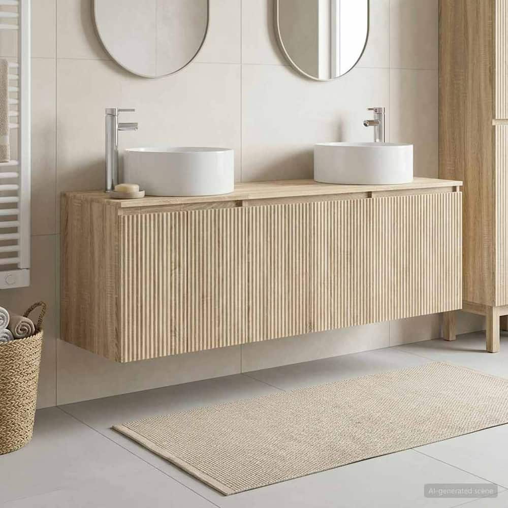 Bathroom Cabinet Set 3 pcs 161.5 x 44.5 x 80 cm Sonoma oak