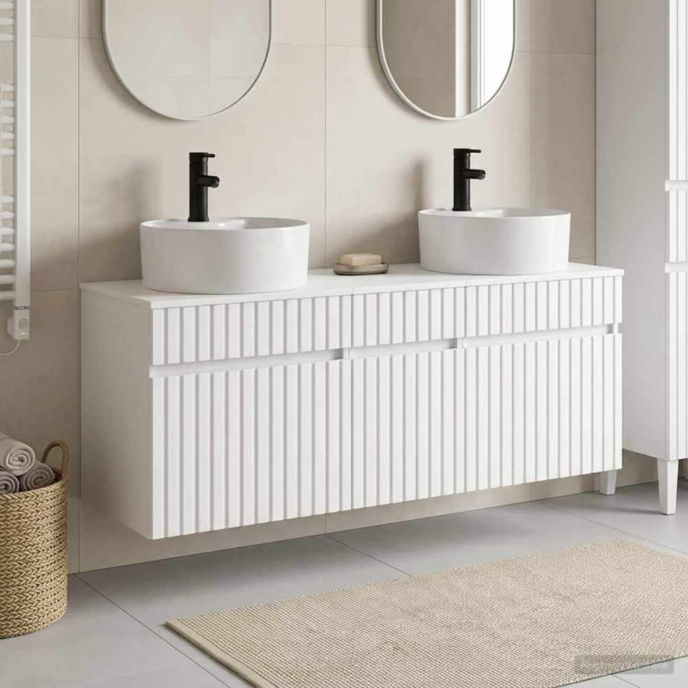 Bathroom Cabinet Set 3 pcs 157 x 44.5 x 82 cm White