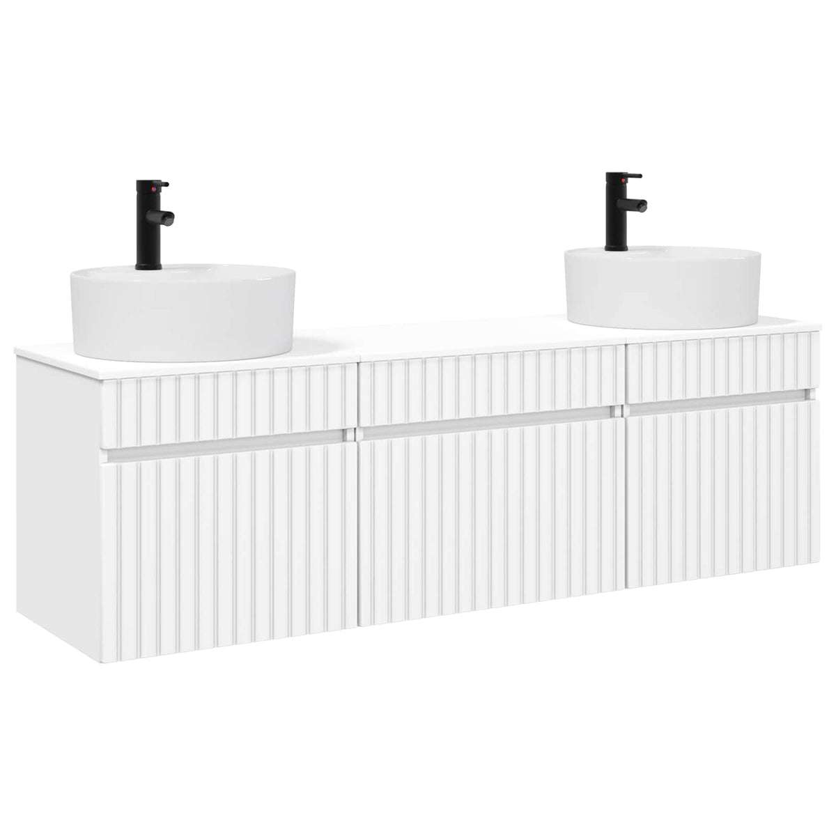 Bathroom Cabinet Set 3 pcs 157 x 44.5 x 82 cm White