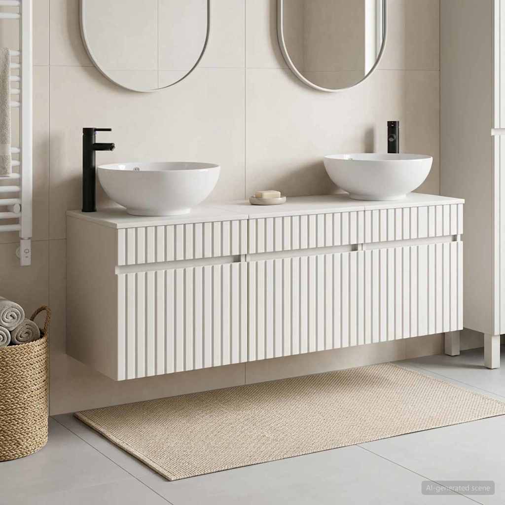 Bathroom Cabinet Set 3 pcs 157 x 44.5 x 80 cm White